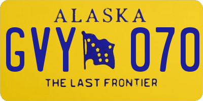 AK license plate GVY070