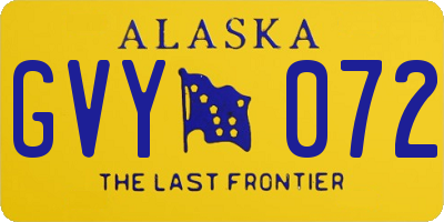 AK license plate GVY072