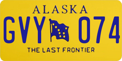 AK license plate GVY074