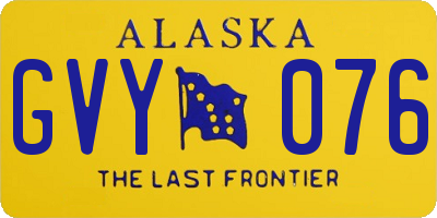 AK license plate GVY076