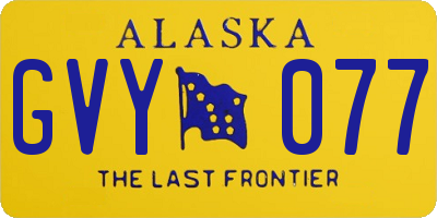 AK license plate GVY077