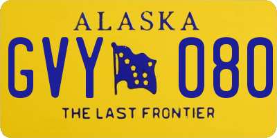 AK license plate GVY080