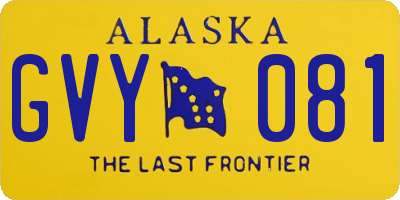 AK license plate GVY081