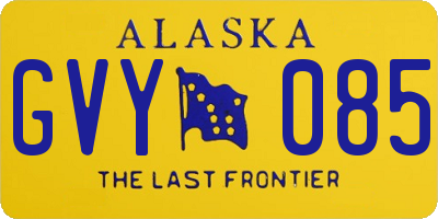 AK license plate GVY085