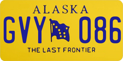 AK license plate GVY086