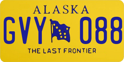 AK license plate GVY088