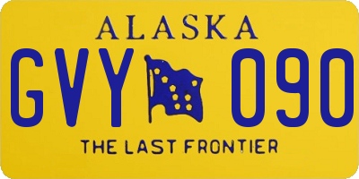 AK license plate GVY090