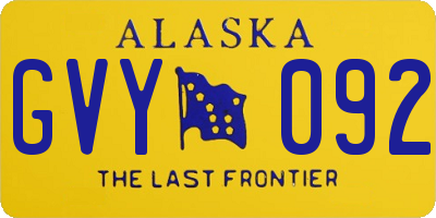 AK license plate GVY092