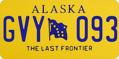 AK license plate GVY093