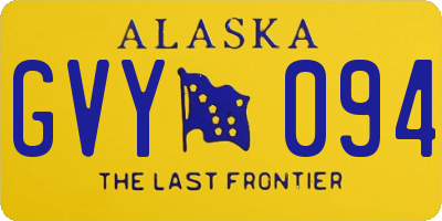 AK license plate GVY094