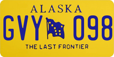 AK license plate GVY098