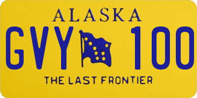 AK license plate GVY100