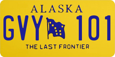 AK license plate GVY101