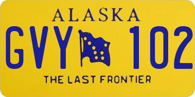 AK license plate GVY102