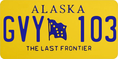 AK license plate GVY103