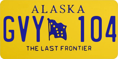 AK license plate GVY104