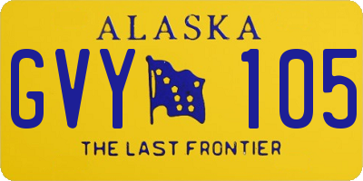 AK license plate GVY105