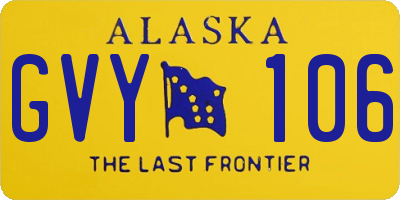 AK license plate GVY106