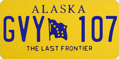 AK license plate GVY107