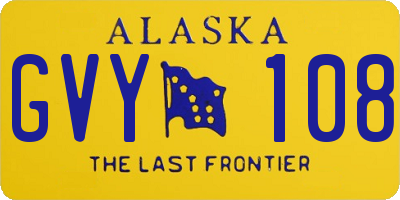 AK license plate GVY108