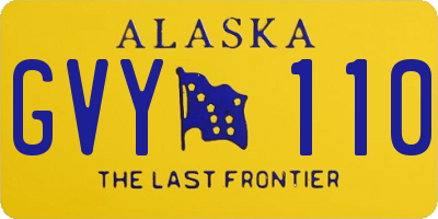 AK license plate GVY110