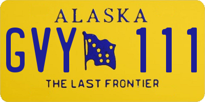AK license plate GVY111