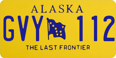 AK license plate GVY112