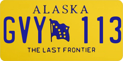 AK license plate GVY113