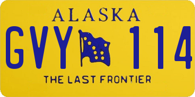 AK license plate GVY114