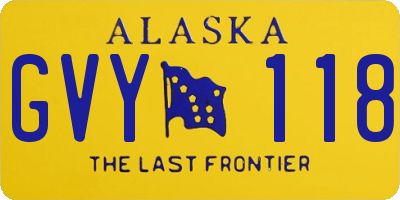 AK license plate GVY118