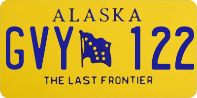 AK license plate GVY122