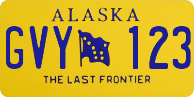 AK license plate GVY123