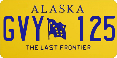 AK license plate GVY125