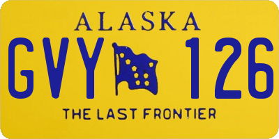 AK license plate GVY126