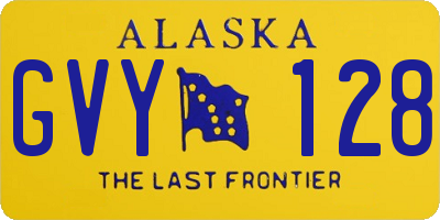 AK license plate GVY128