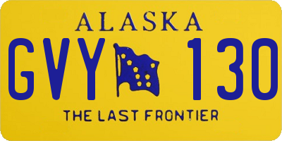 AK license plate GVY130