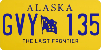 AK license plate GVY135