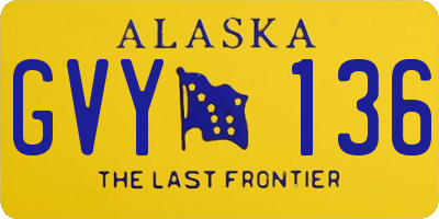 AK license plate GVY136