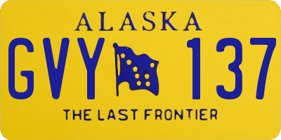 AK license plate GVY137