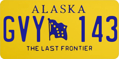 AK license plate GVY143