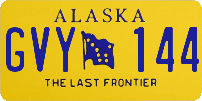 AK license plate GVY144