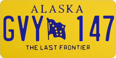 AK license plate GVY147