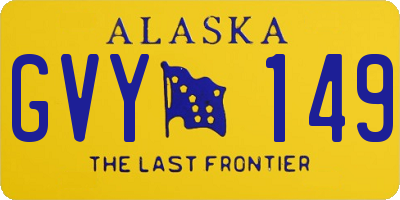 AK license plate GVY149