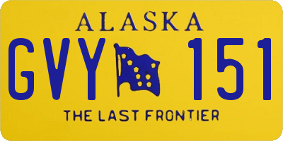 AK license plate GVY151