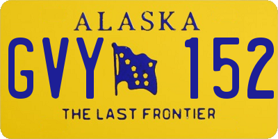 AK license plate GVY152