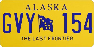 AK license plate GVY154