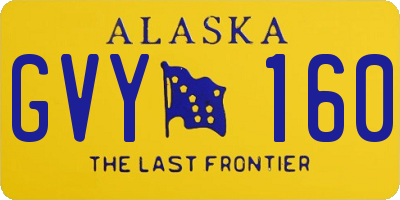 AK license plate GVY160