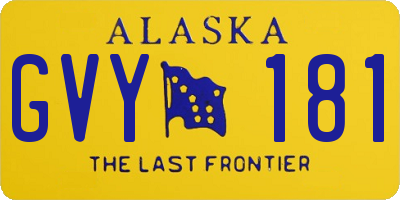 AK license plate GVY181