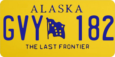 AK license plate GVY182