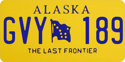 AK license plate GVY189